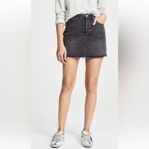 Free People Black Denim Skirt